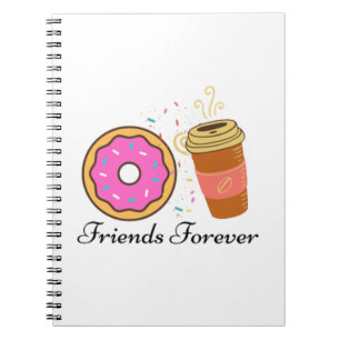 Caderno Espiral rosquinha de café para sempre