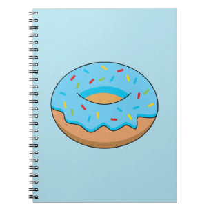 Caderno Espiral Rosquinha Fosco Azul com Cartoon Sprinkles