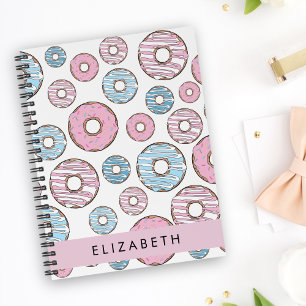 Caderno Espiral Rosquinhas rosa, Rosquinhas azuis, borrifadas, seu