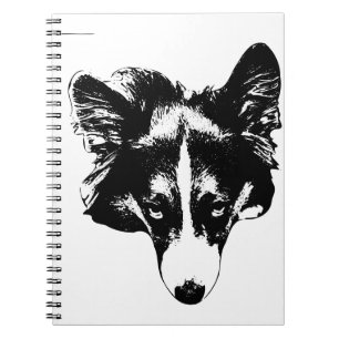 Caderno Espiral rosto curioso brilhante de tinta