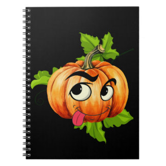 Caderno Espiral Rosto de Abóbora Engraçado