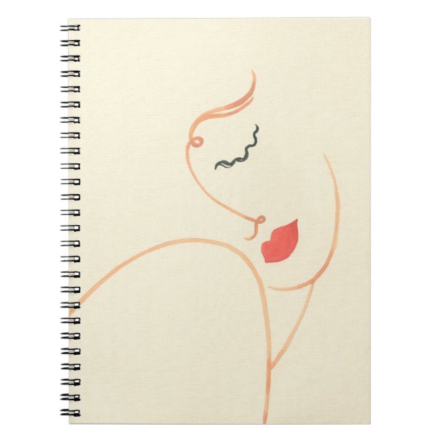 Caderno Espiral rosto de abstrato. linda mulher. moda (Frente)