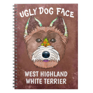 Caderno Espiral Rosto de cachorro feio e terrivel do West Highland