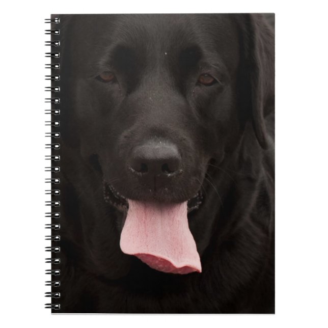 Caderno Espiral Rosto de cachorro preto (Frente)