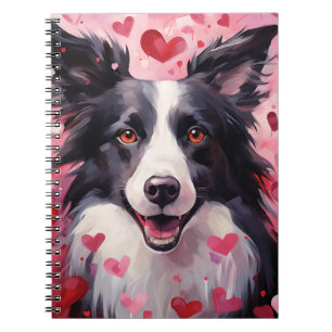 CADERNO ESPIRAL ROSTO DE CÃO BORDER COLLIE COM TEMA DO DIA DOS NAM