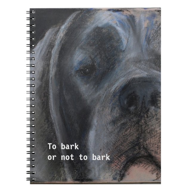 Caderno Espiral Rosto de Dogue Alemão Azul (Frente)