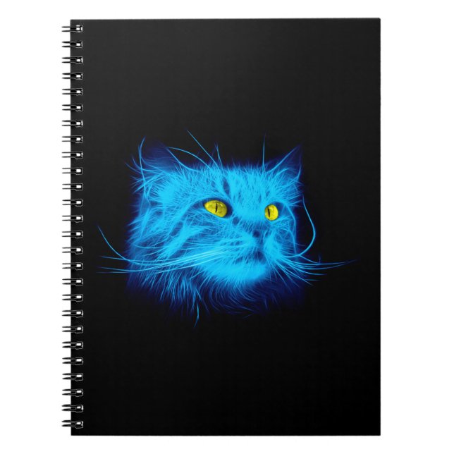 Caderno Espiral Rosto de Gato Azul (Frente)