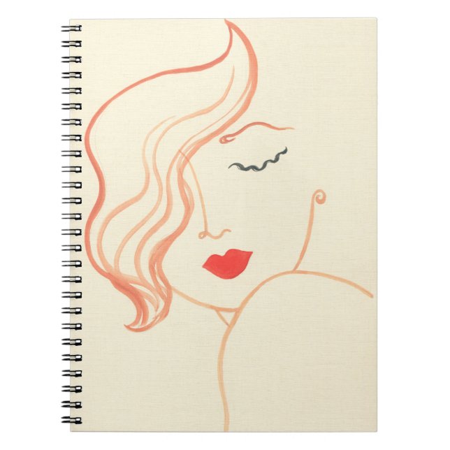 Caderno Espiral rosto de mulher abstrato (Frente)