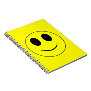 Caderno Espiral Rosto Feliz Amarelo Grande