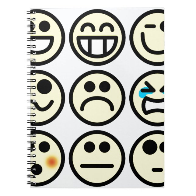 Caderno Espiral rosto feliz emoticon (Frente)