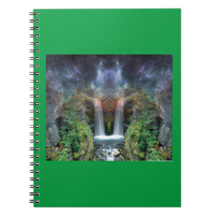 Caderno Espiral Rostos Ocultos em Quedas de Água Fantásticas