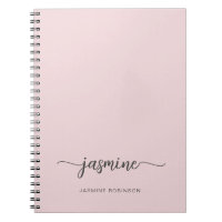 Roteiro de Nome Monograma Feminino Rosa Bege Minim