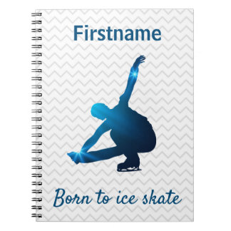 Caderno Espiral Roteiro de patinagem - estrelas azuis