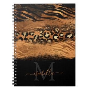 Caderno Espiral Roteiro Moderno De Cobre De Diversão Girly Monogr
