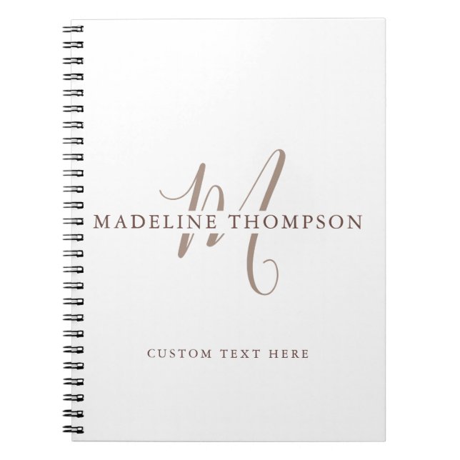 Caderno Espiral Roteiro Monogramado Bege Calor (Frente)