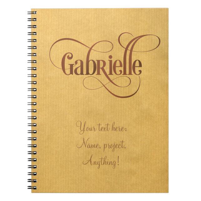 Caderno Espiral Roteiro personalizado Gabrielle Brown Kraft de (Frente)