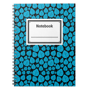Caderno Espiral Rotulado - Azul-Céu em Preto