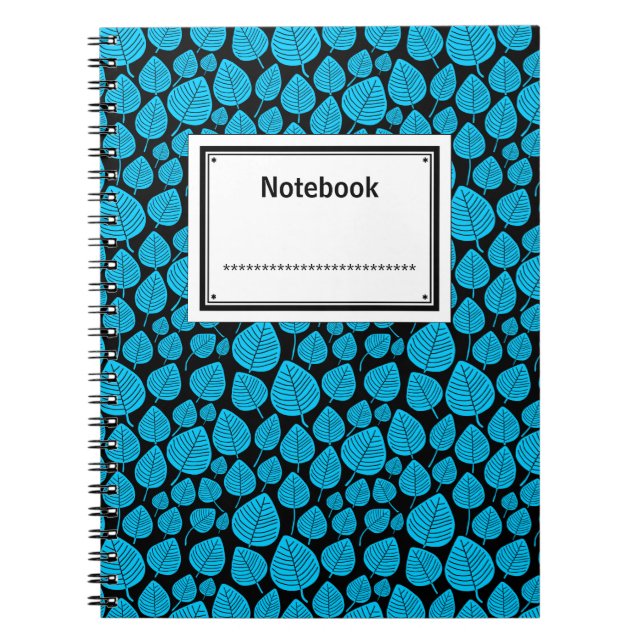 Caderno Espiral Rotulado - Azul-céu em preto (Frente)