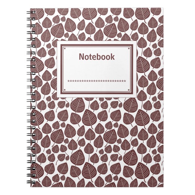 Caderno Espiral Rotulado - Castanho Escuro e Branco (Frente)