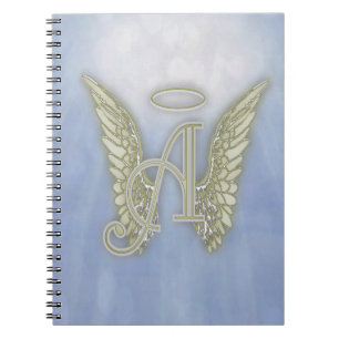 Caderno Espiral Rotule um monograma do anjo