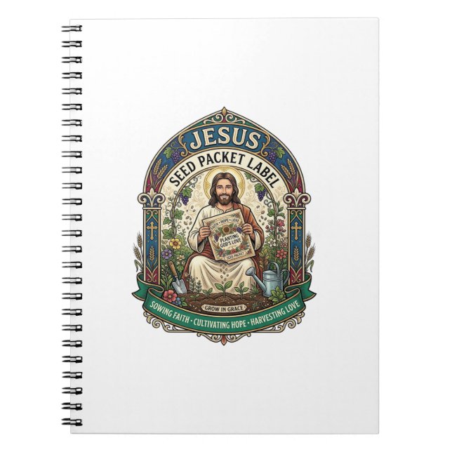 Caderno Espiral Rótulo de Pacote de Sementes Jesus Pacote de Semen (Frente)