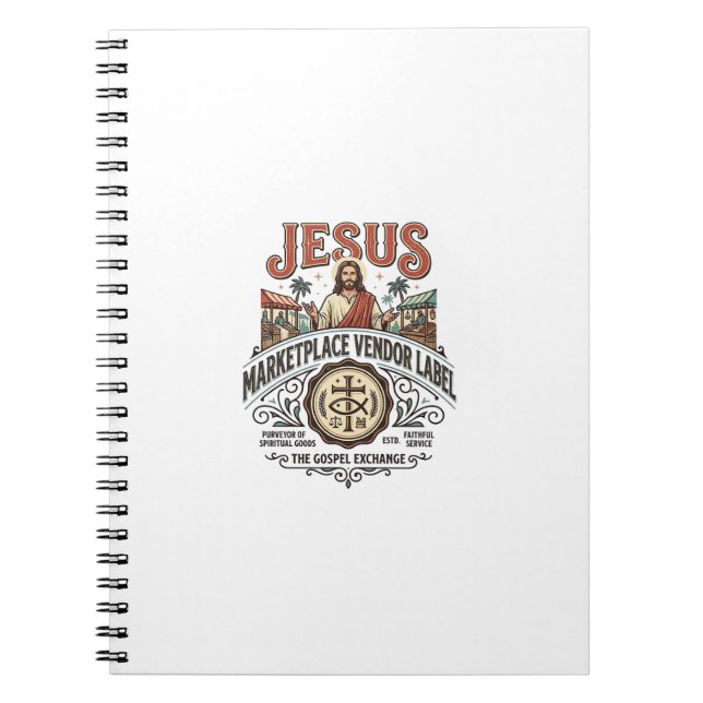 Caderno Espiral Rótulo de Vendedor do Mercado de Jesus Rótulo de V (Frente)
