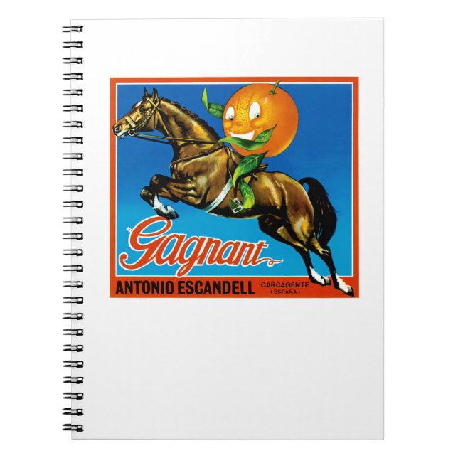 Caderno Espiral Rótulo Laranja Gagnante (Frente)
