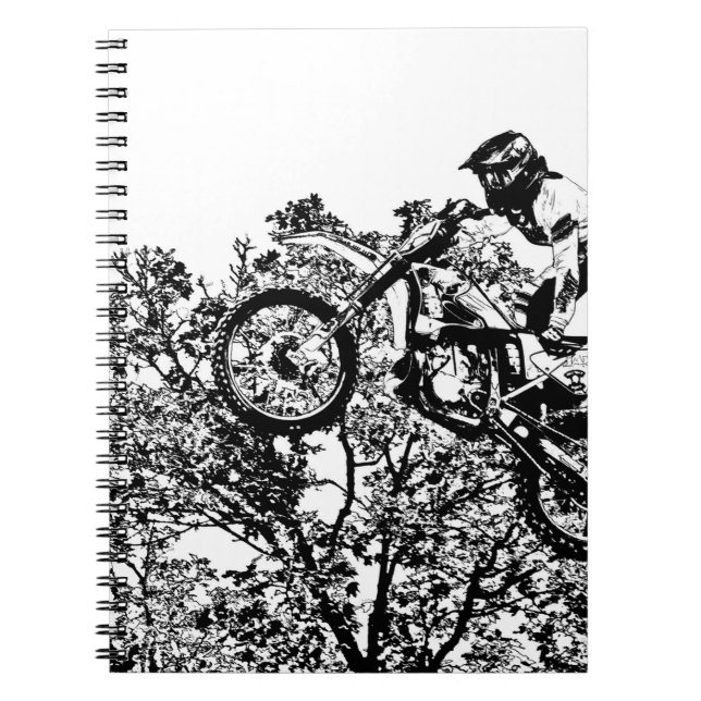 Caderno Espiral Roubando o Cavaleiro do Motocross do Ar - Estilo L (Frente)