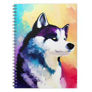 Caderno Espiral Rouco Cão Natureza Selvagem Pintura De Cor Animal
