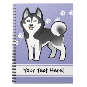 Caderno Espiral Rouco Siberian dos desenhos animados/Malamute do