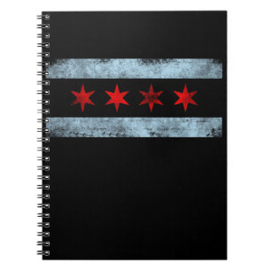 Caderno Espiral Roupa da skyline da bandeira de Chicago