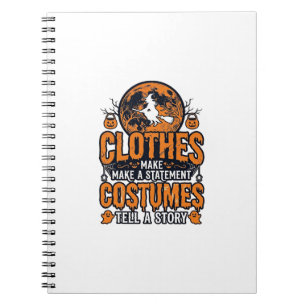 Caderno Espiral Roupas de Halloween Vintage Camisa de declaração d