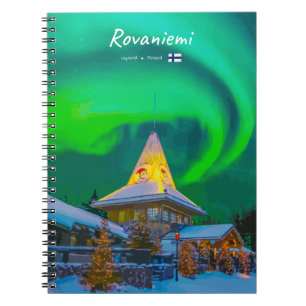 Caderno Espiral Rovaniemi, Finlândia - Magia Aurora 
