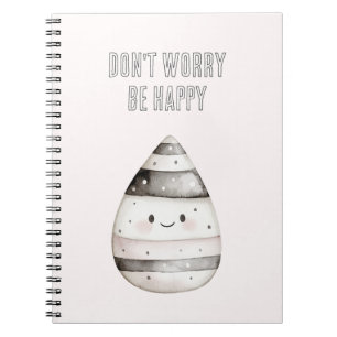 Caderno Espiral Roxo Branco Preto Feliz Sorriso Candy Corn
