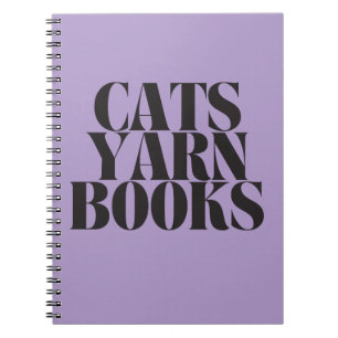 Caderno Espiral Roxo Cats Yarn Books