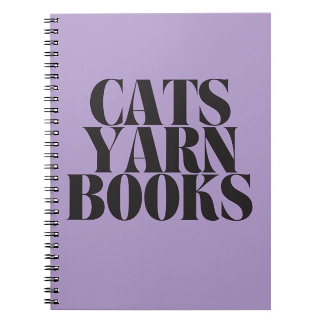 Caderno Espiral Roxo Cats Yarn Books (Frente)
