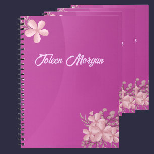 Caderno Espiral Roxo de Gradiente de Cuta Personalizado