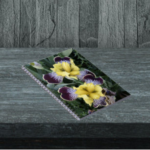 Caderno Espiral Roxo e Amarelo sem Maçã Suspiro Floral