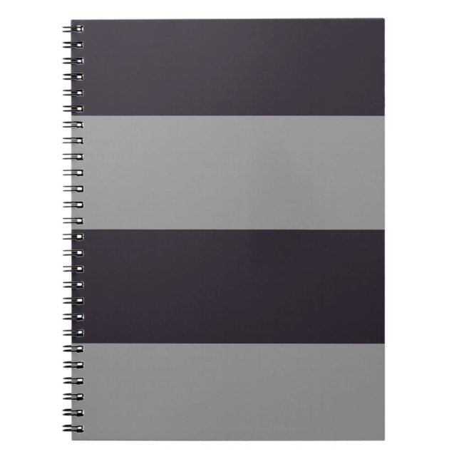 Caderno Espiral Roxo Escuro e Cinzas Simples Faixa Extra Ampla (Frente)
