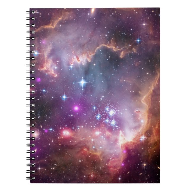Caderno Espiral Roxo Espacial Exterior Galáctico (Frente)