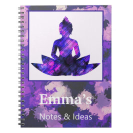 Caderno Espiral Roxo Espiritual Lotus Yoga Pessoal