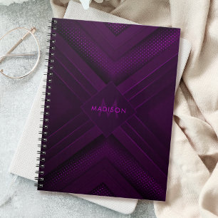 Caderno Espiral Roxo Luxo Moderno Minimal Abstrato
