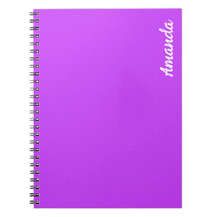 Caderno Espiral roxo néon brilhante sólido