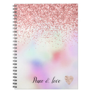 Caderno Espiral Roxo Unicorn - Arco-Íris Cor-de-Rosa-Rosa
