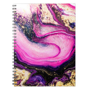 Caderno Espiral Roxos roxos marmoris com ouro brilhante