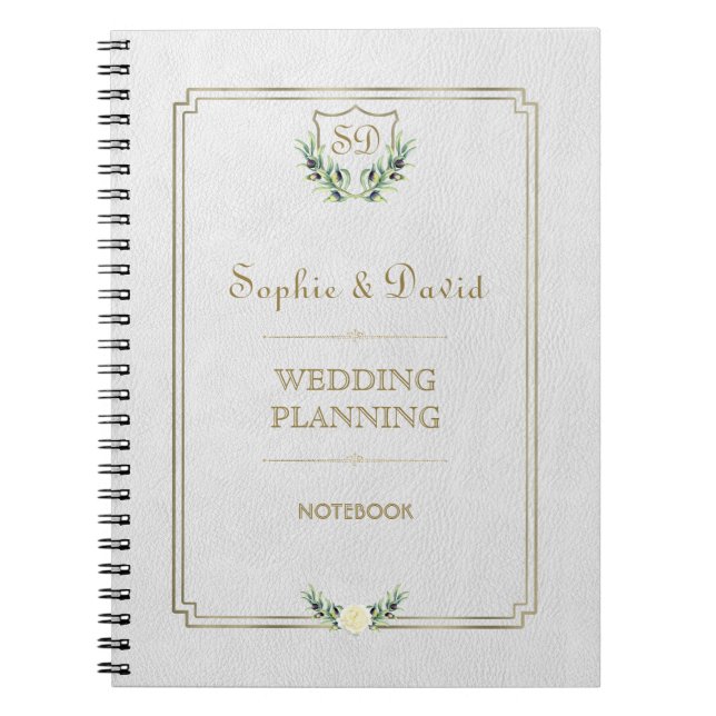 Caderno Espiral Royal Dourado Crest Lush Greenery Planner (Frente)