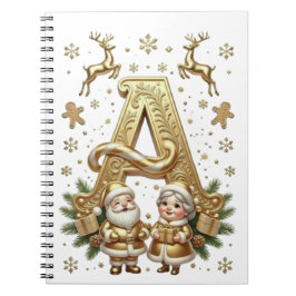Caderno Espiral Royal Gold Letter A Luxury Unisex Spiral Notebook