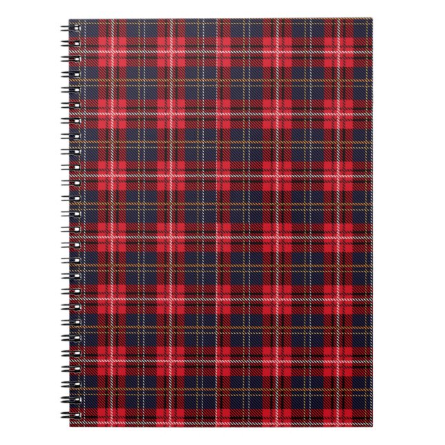 Caderno Espiral Royal Modern Tartan escocês (Frente)