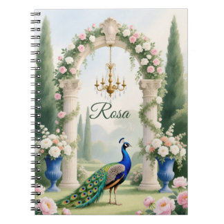 Caderno Espiral "Royal Peacock Garden"Personalized Spiral Notebook