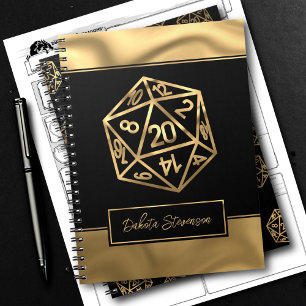 Caderno Espiral RPG Dice Caráter de Jogador de Tabletop de Fanta